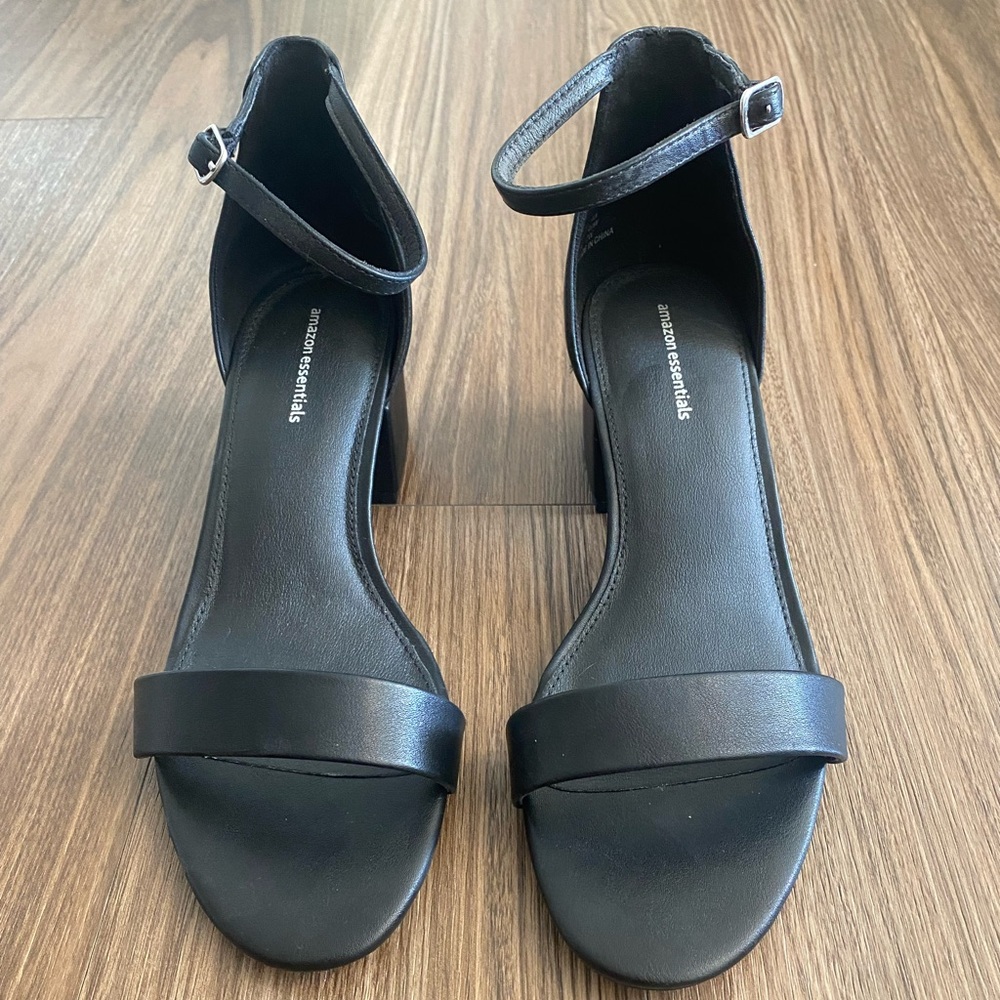 Two Strapped Black Heeled Sandals